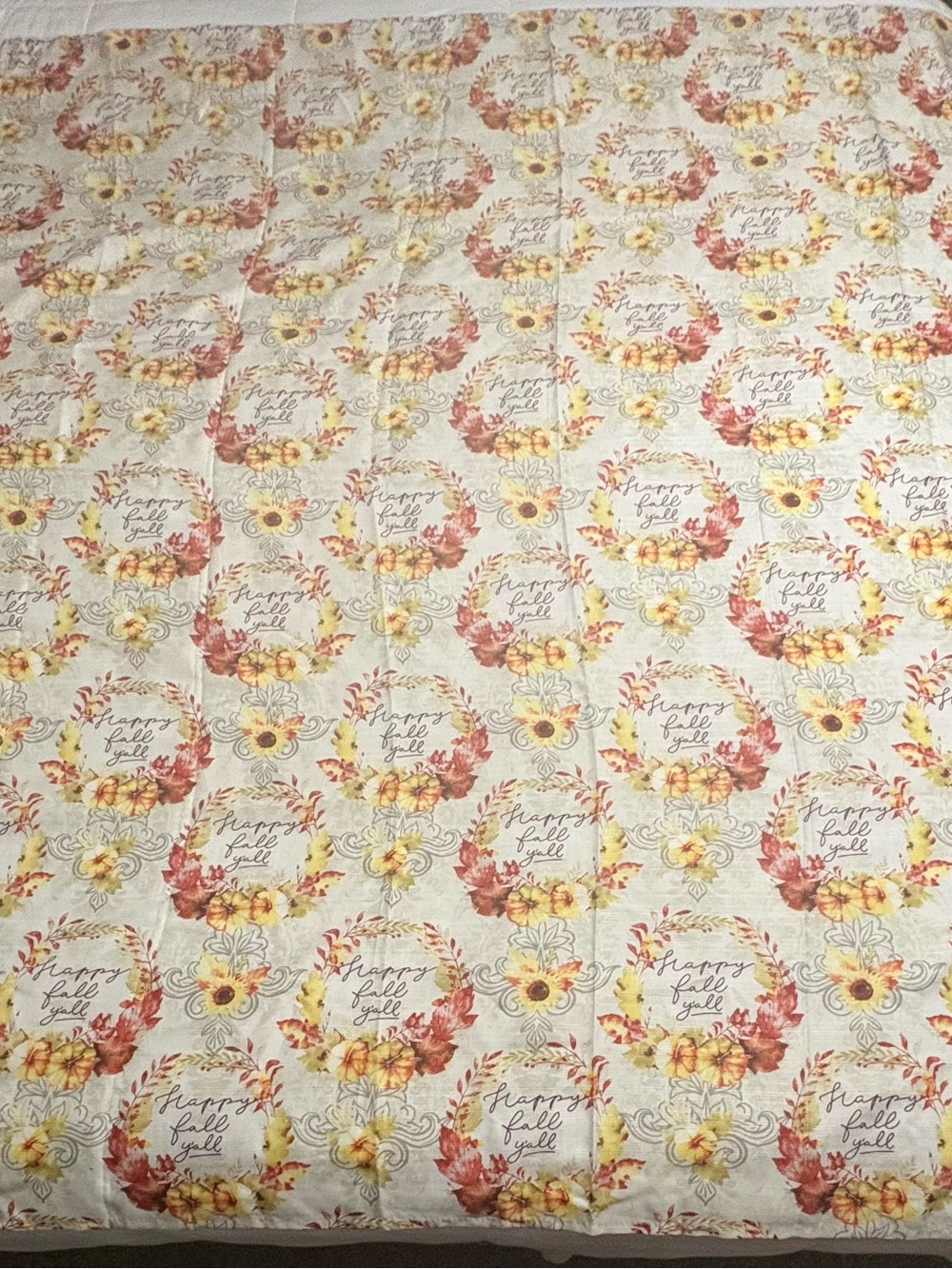 Happy Fall Y’all Fabric Shower Curtain 70 in